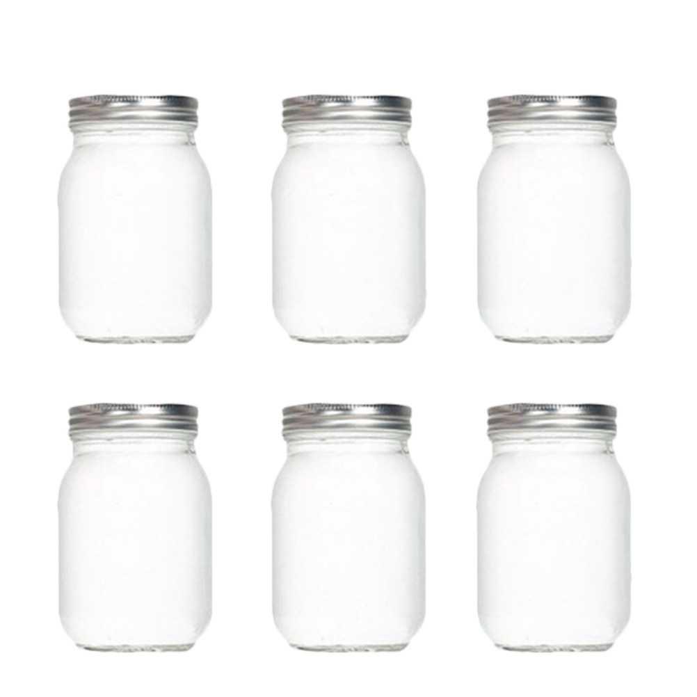 Coffee Tea Jars - Набор из 6 прозрачных круглых стеклянных