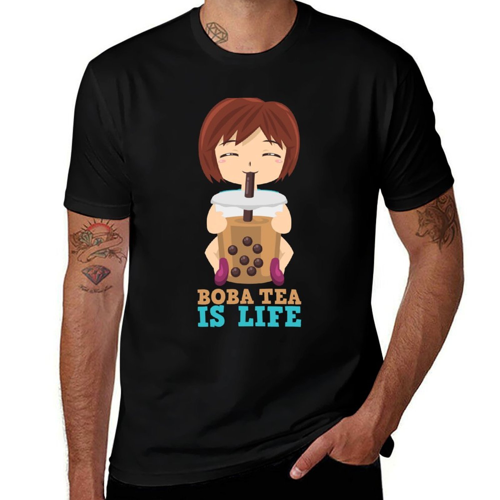 Coffee Tea Boba - Футболка с принтом «Boba Tea is