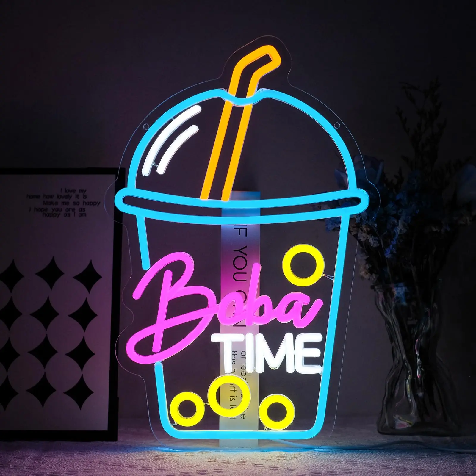 Неоновая вывеска Boba Time для – обзор и цена Coffee Tea Boba